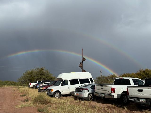Rainbow over the parking