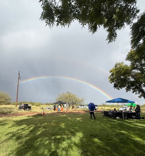 Rainbow over the field